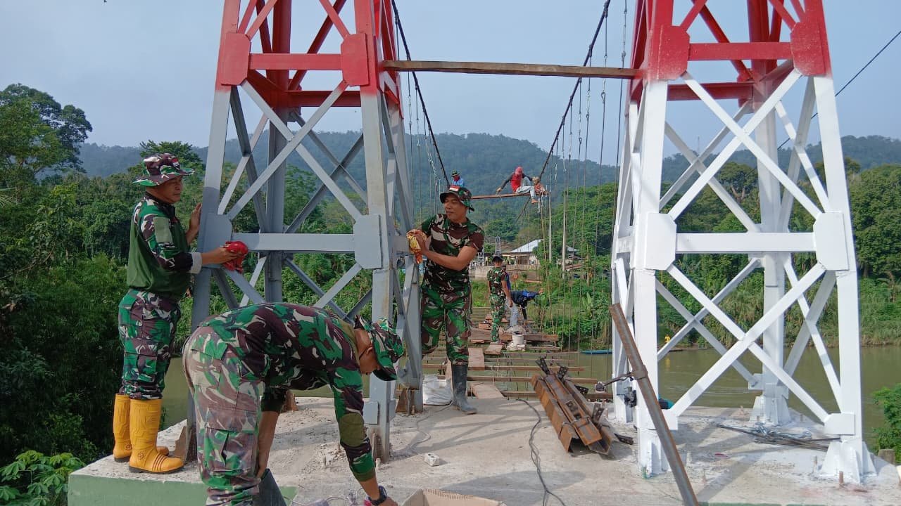 Kodam II/Sriwijaya Bangun 3 Jembatan Gantung, Komitmen TNI AD Dukung Pembangunan Infrastruktur di Daerah Kodam II/Sriwijaya Bangun 3 Jembatan Gantung, Komitmen TNI AD Dukung Pembangunan Infrastruktur di Daerah