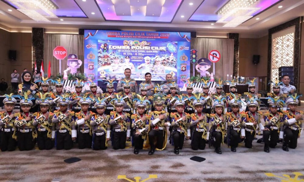 Kegiatan yang menjadi bagian dari rangkaian peringatan Hari Bhayangkara ke-80 tersebut sukses mempertemukan 17 kontingen Polisi Cilik dari seluruh Polres dan Polrestabes jajaran Polda Sumsel di Gedung Golden Sriwijaya Palembang, Kamis (25/6/2026). (Foto: Edho/Sriwijayaterkini.co)