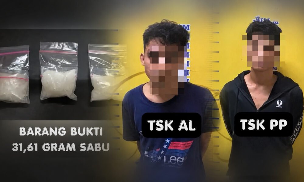 Aksi nekat dua pria berinisial M.P (23) dan AL (33) berakhir di tangan aparat kepolisian. (Foto: istimewa)