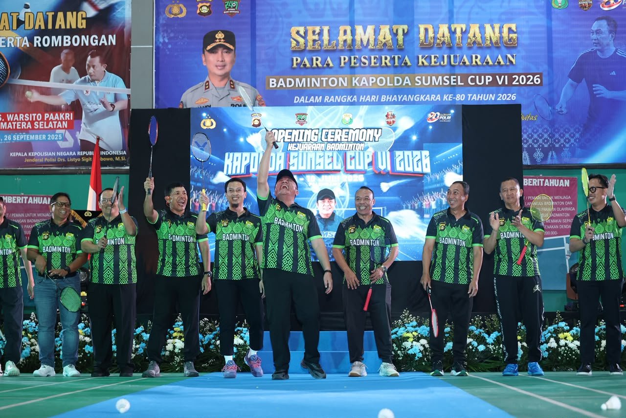 Badminton Kapolda Cup VI 2026 Resmi Bergulir, Polda Sumsel Dorong Sportivitas dan Pembinaan Atlet Daerah Badminton Kapolda Cup VI 2026 Resmi Bergulir, Polda Sumsel Dorong Sportivitas dan Pembinaan Atlet Daerah