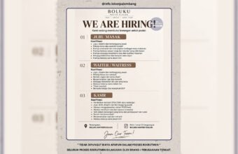 Cari Kerja? Boluku Mayor Ruslan Palembang Buka Loker, Ini Syarat dan Posisi yang Dibutuhkan