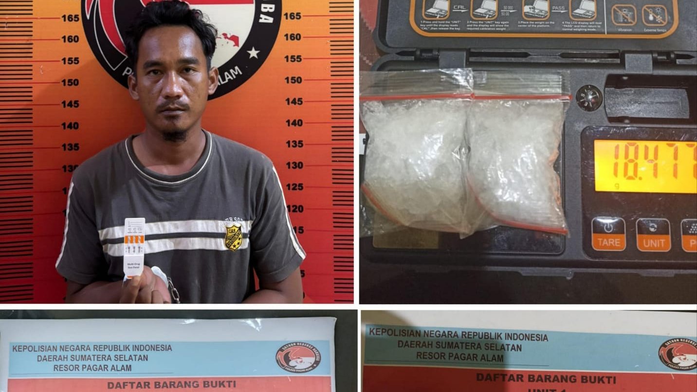 Sabu 18,47 Gram Disita Polisi dari Kontrakan di Tanjung Agung Pagar Alam